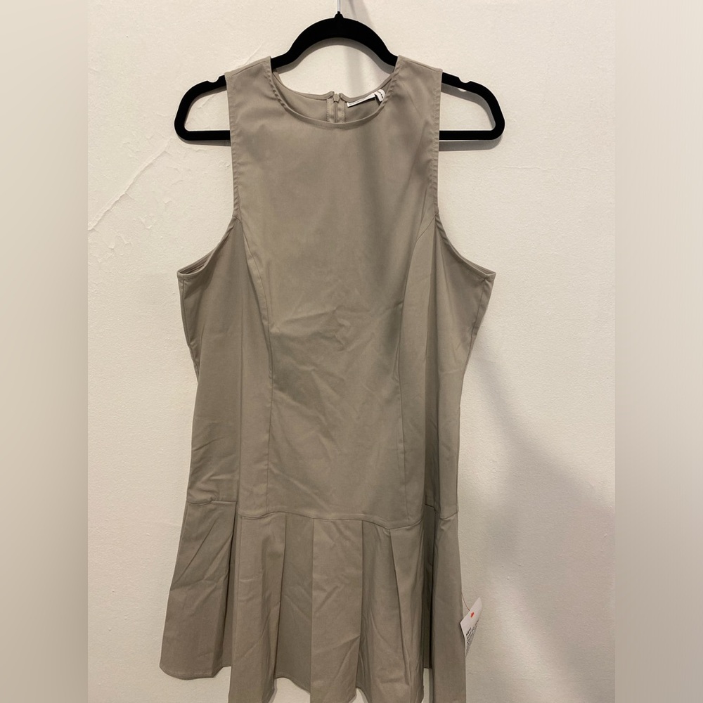 ASOS beige Tan School Girl Pleated Dress Size 12